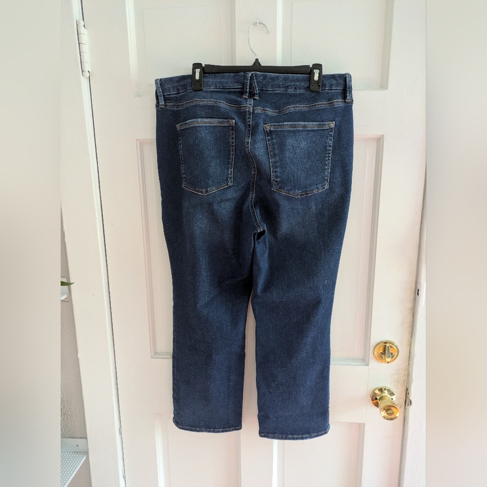 Good American Always Fits Good Curve Straight Dark Wash Jeans - Picture 4 of 4